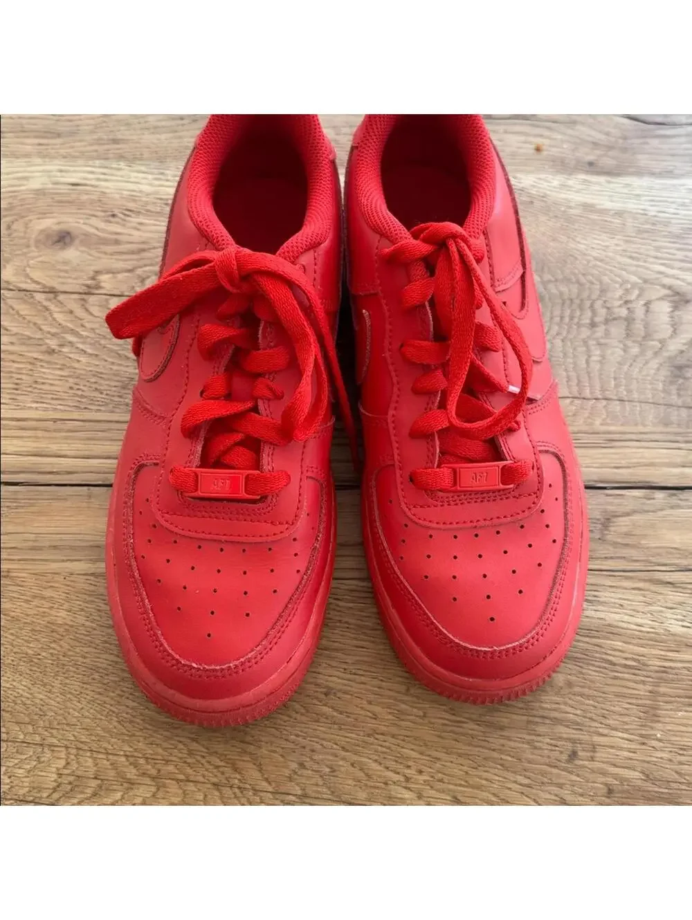 Nike Air Force 1 Triple Red Sneakers Youth 5.5